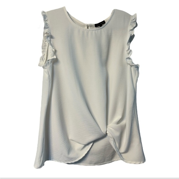 Pleione twist front Ruffle Sleeve Tops NWOT - Picture 2 of 7